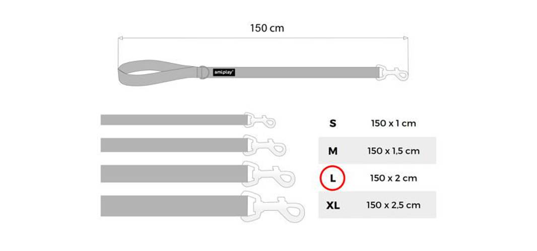 amiplay Smycz Reflective L Niebieski