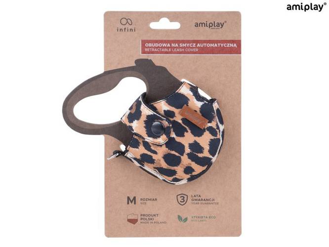 amiplay Obudowa na smycz automatyczną Safari S Panterka