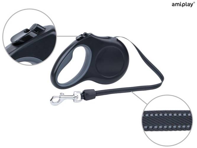 amiplay Smycz automatyczna infini z obudową Cambridge L Biały