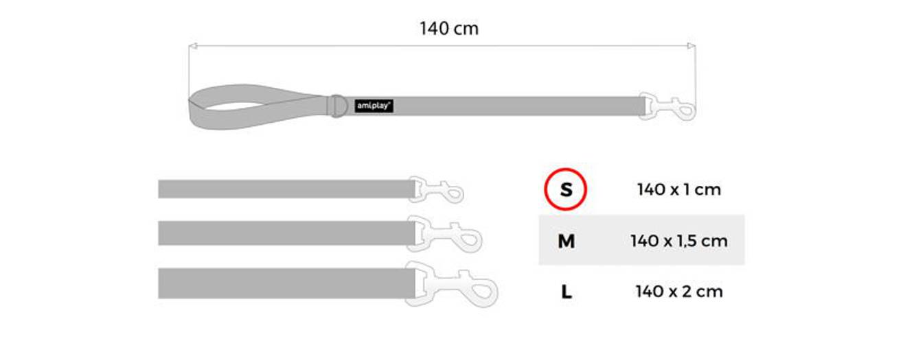 amiplay Smycz Wink S Czarny