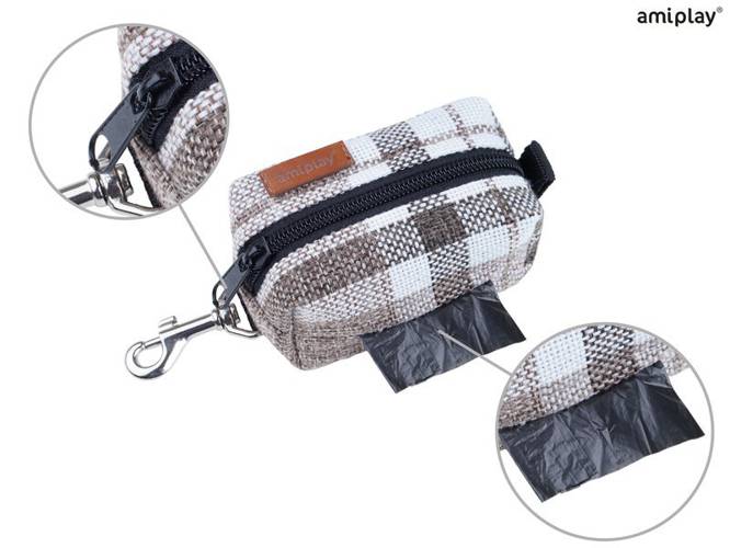 amiplay Torebka na worki do odchodów London Brązowy