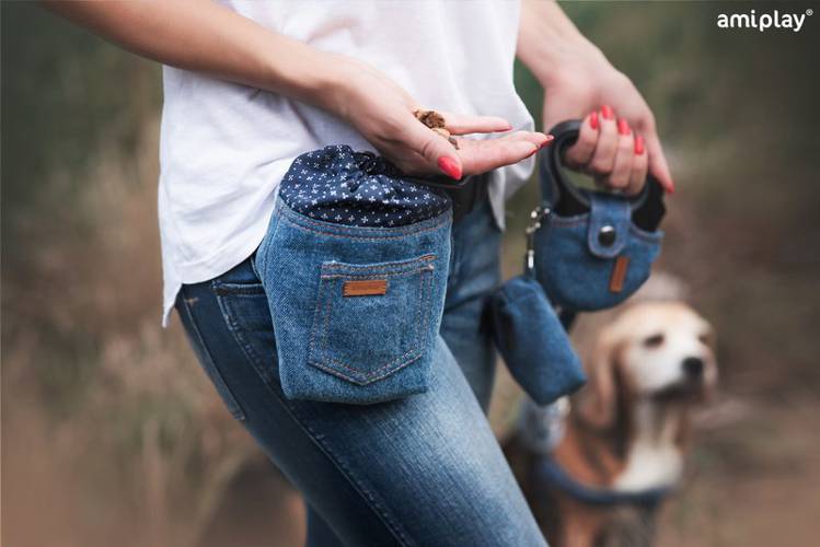 amiplay Torebka na przysmaki Denim Niebieski
