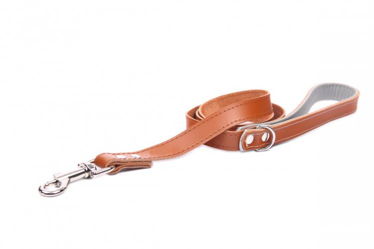 Smycz Skóra Premium – Brąz/Szary 1264 15MM 120CM