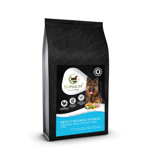 Karma sucha dla psa - Indyk z wolnego wybiegu z pietruszką, papają, pokrzywą, cukinią i dynią 6kg