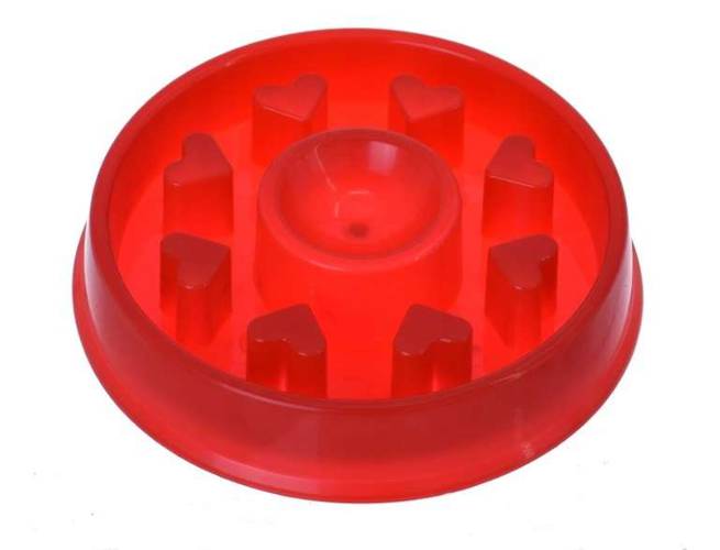 Miska spowalniająca jedzenie serce czerwona 20cm