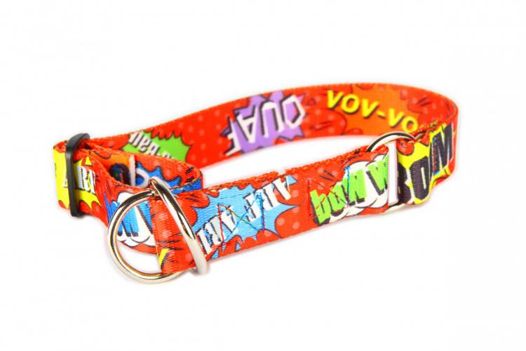 Obroża Półzaciskowa - Graffiti Czerwone 0641 30MM 50-80CM