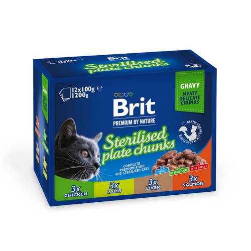 BRIT PREMIUM POUCHES STERILE PLATE 12x100g