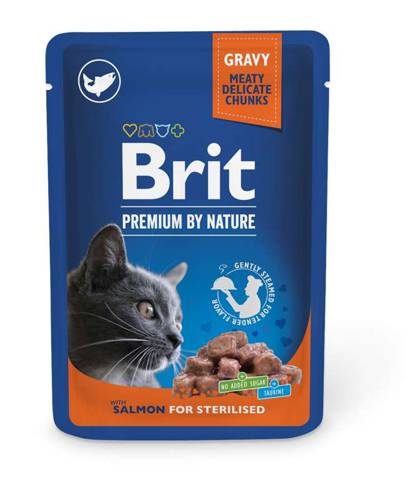 BRIT PREMIUM POUCHES SALMON FOR STERILIZED 100g