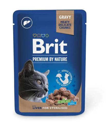 BRIT PREMIUM POUCHES LIVER FOR STERILIZED 100g