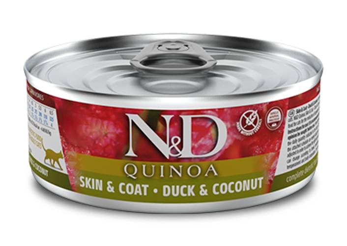 Farmina N&D Kot Quinoa Sierść i Skóra Kaczka z Kokosem 80g
