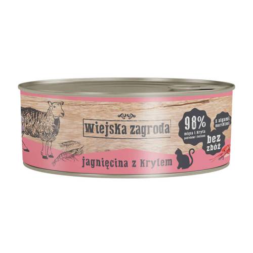 Wiejska zagroda jagnięcina z krylem dla kota 85g