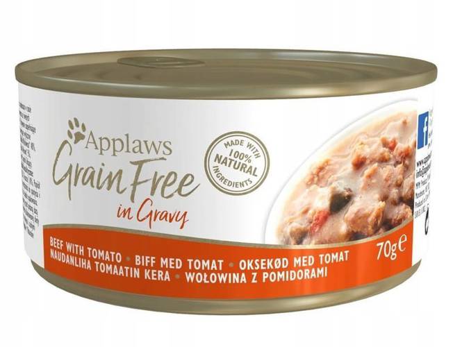 Applaws Cat Tin Grain Free 70g - Beef with Tomato in Gravy