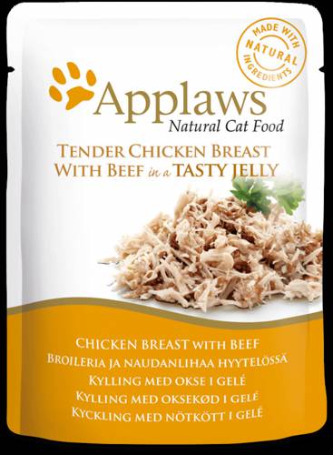 Applaws Cat Pouch pierś z kurczaka i wołowina 70g