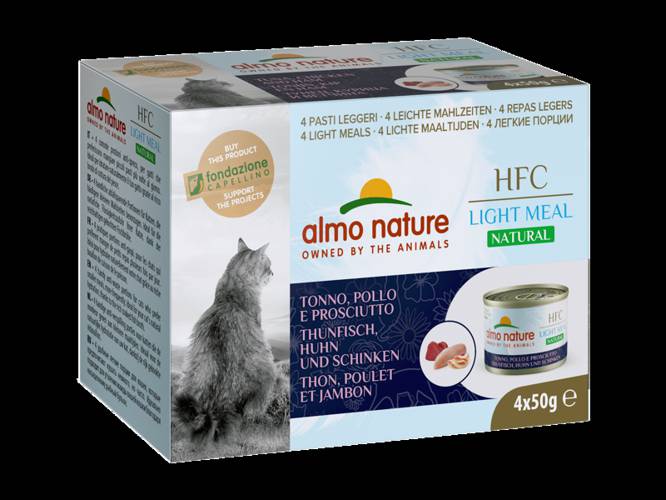 Almo Nature HFC Natural Light Meal tuńczyk, kurczak, szynka 4x50g