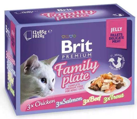 BRIT Pouches Jelly Fillet Family Plate 12X85G