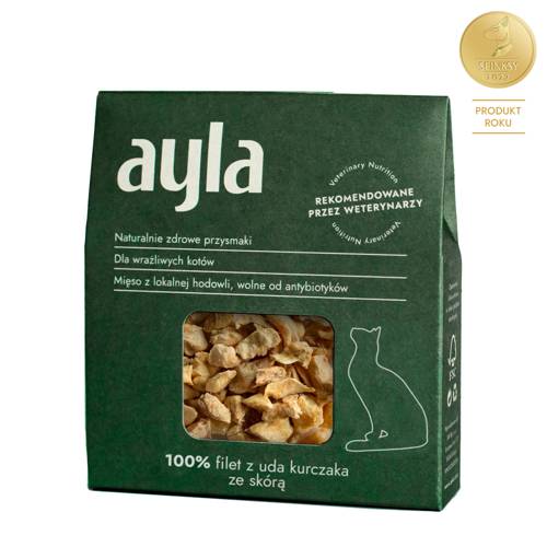 Przysmaki dla kota Ayla | Filet z uda kurczaka ze skórą | Liofilizowany