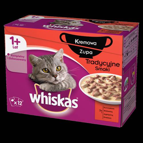 Whiskas Tradycyjne Smaki kremowa zupa 12x85g