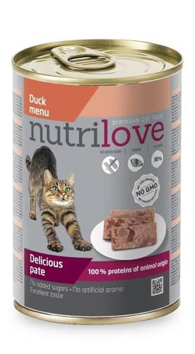 Nutrilove Premium pasztet dla kota z kaczki 400g