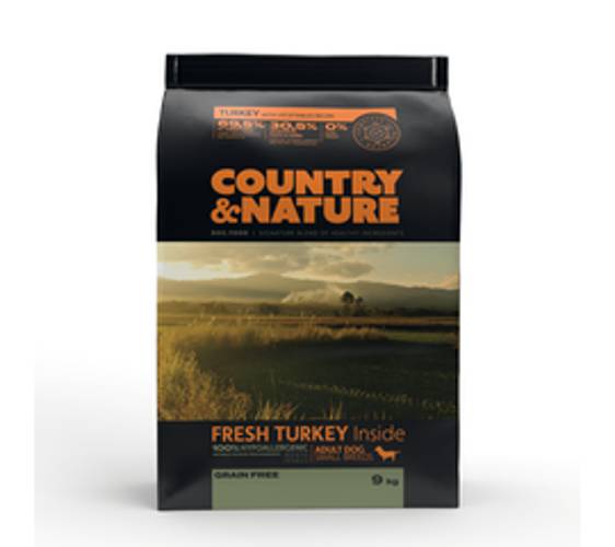COUNTRY&NATURE Turkey with Vegetables Recipe. Karma dla psów ras małych - indyk z warzywami. Opakowanie 9 kg