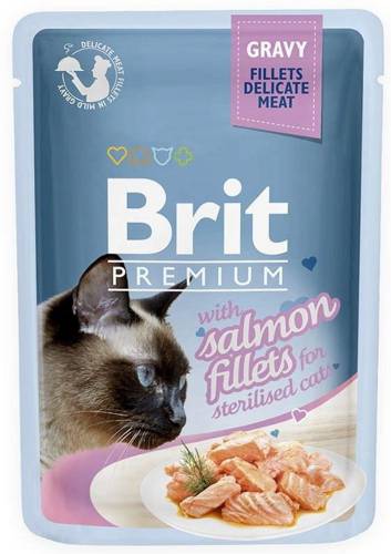 Brit Premium 85g GRAVY STERILISED Filet z Łososia
