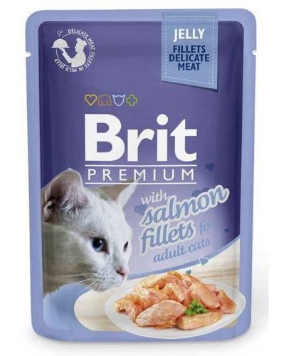 Brit Premium 85g JELLY ADULT Filet z Łososia