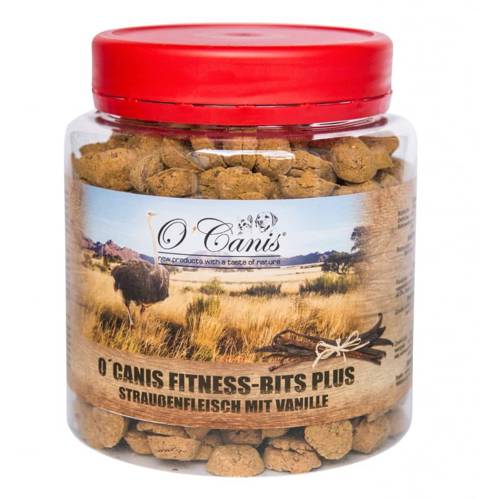 O'Canis Fitness-Bits PLUS struś z wanilią 300g przysmak trenerski dla psa