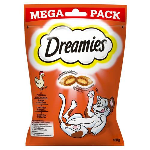 DREAMIES Mega Pack 180g - przysmak dla kota z pysznym kurczakiem