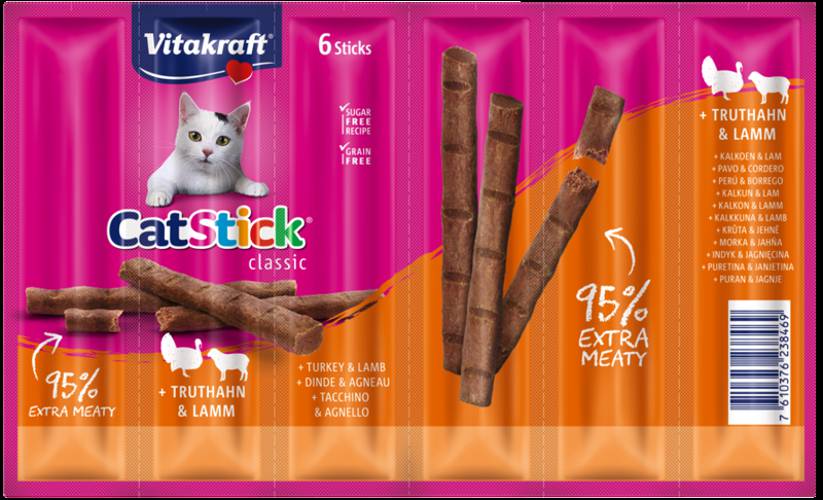 Vitakraft Cat Stick Mini Indyk z jagnięciną 6szt