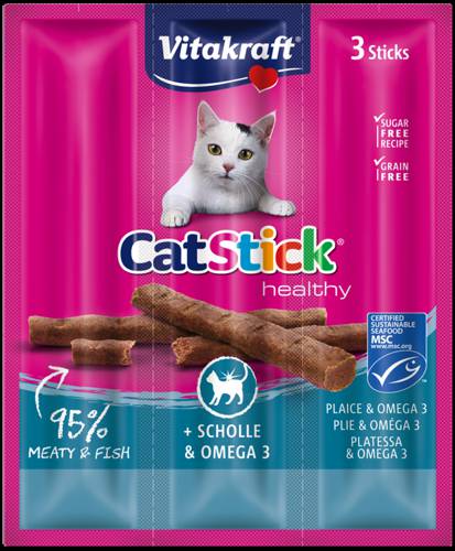 Vitakraft Cat Stick Mini flądra z omega-3 3x6g
