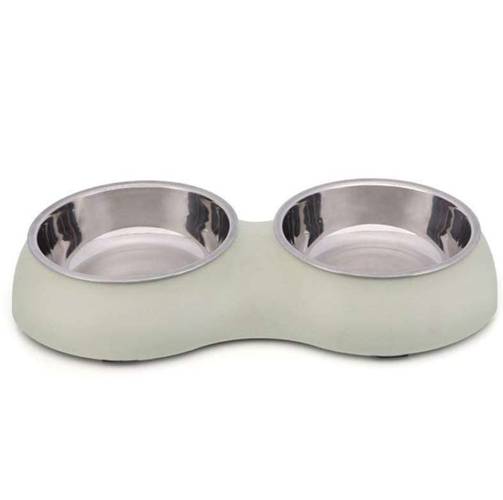 Miska podwójna dla psa lub kota zielona