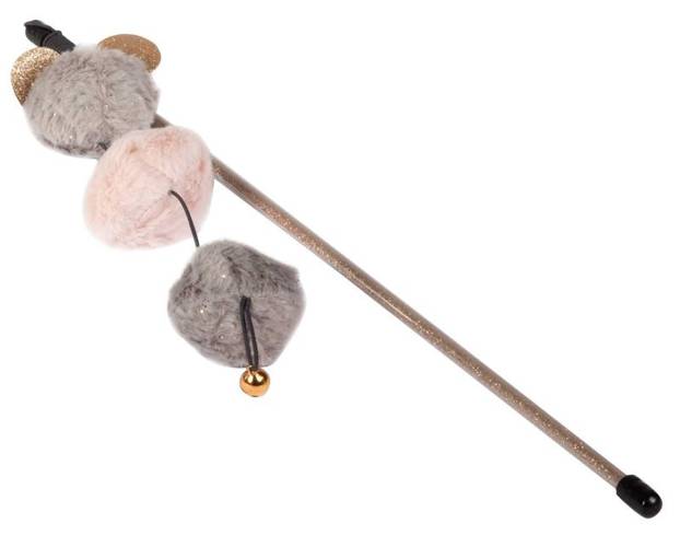 DINGO Wędka dla kota glamour pompony