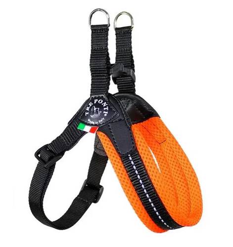 Szelki Mesh Easy Fit Regulowane Pod Brzuchem Pomarańczowe - Tre Ponti