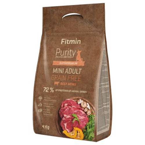 Fitmin dog Purity Adult Mini, wołowina (bez zbóż) 4 kg