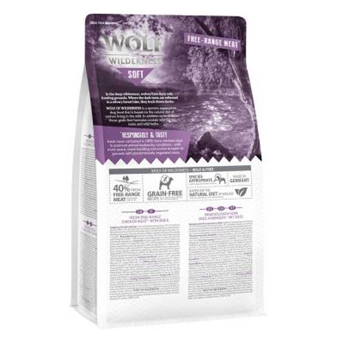 Wolf of Wilderness Mini "Soft - Silvery Lakes", kurczak i kaczka z wolnego wybiegu 1 kg