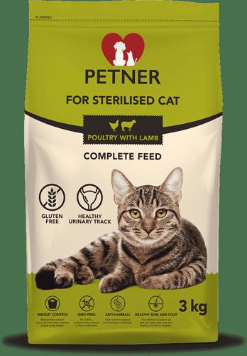 Petner sterilised  cat chicken with lamb  3kg