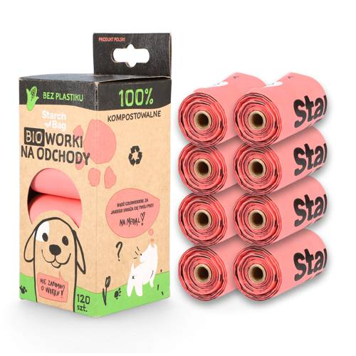 BIOworki na odchody – ośmiopak, 8×15, różowe