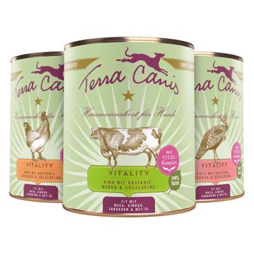 Terra Canis Vitality Menu, 6 x 800 g Indyk z kasztanem, papają i łubinem