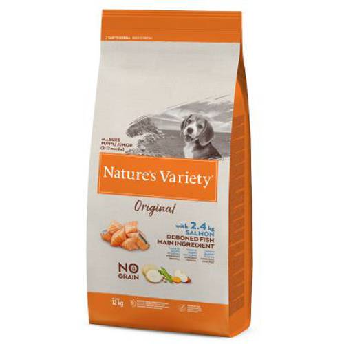 Nature's Variety Original No Grain Junior, łosoś 12 kg