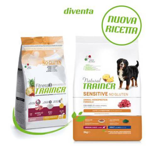 Trainer Natural Sensitive No Gluten Adult Medium/Maxi, jagnięcina 2 x 12 kg