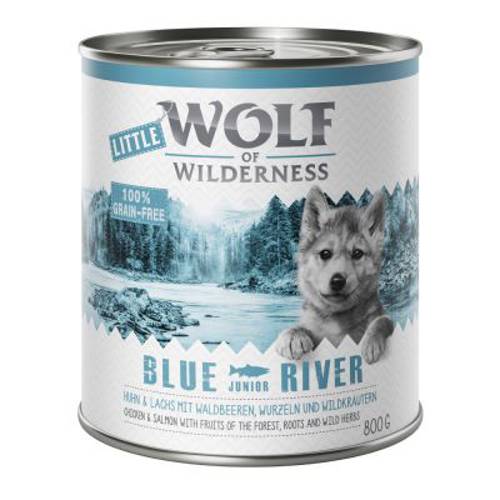 Korzystny pakiet Little Wolf of Wilderness Junior, 12 x 800 g Wild Hills Little, kaczka i cielęcina