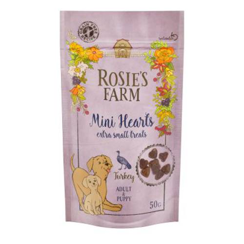 Rosie's Farm Puppy Snacks "Mini Hearts", indyk  50 g