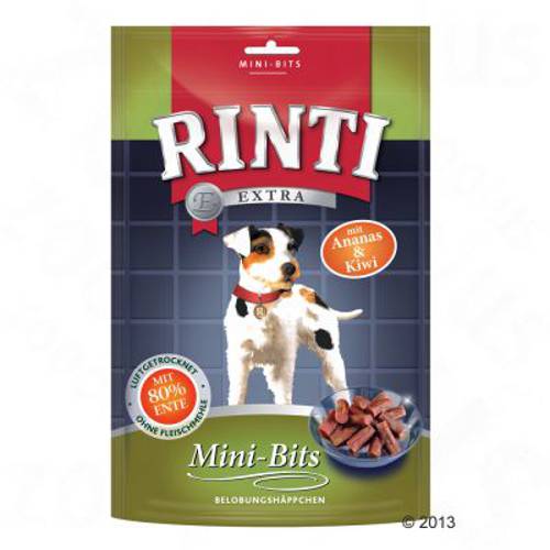 RINTI Extra Bits, 100 g Kaczka z ananasem i kiwi