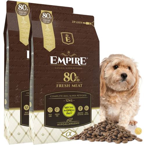 EMPIRE Hipoalergiczna Karma Dla Dojrzałych Psów, Psów po Kastracji i Psów z Nadwagą Wszystkich Ras 24kg - PROMO PAKIET