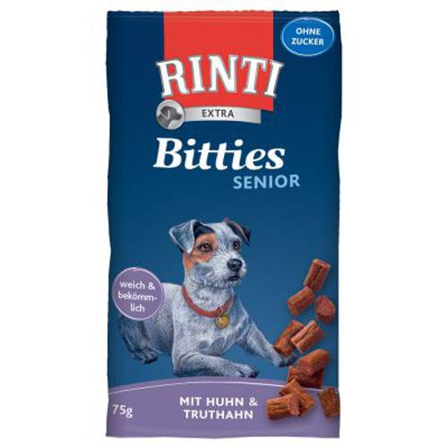 RINTI Extra Bits Senior Kurczak z indykiem, 75 g
