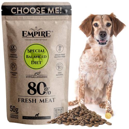 EMPIRE Hipoalergiczna Karma dla | Seniory | Psy po Kastracji | Psy z Nadwagą | Wszystkie Rasy 50g NA PRÓBĘ
