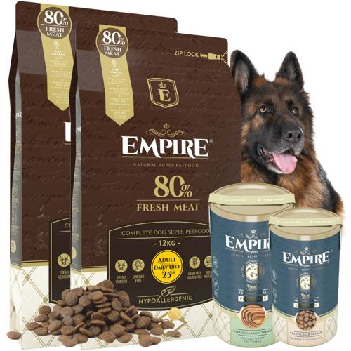 EMPIRE Hipoalergiczna Karma Dla Dorosłych OWCZARKÓW 24kg + 2 PRZYSMAKI GRATIS!