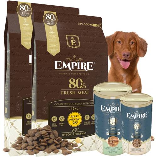 EMPIRE Hipoalergiczna Karma Dla Dorosłych Psów Dużych Ras 24kg + 2 PRZYSMAKI GRATIS!