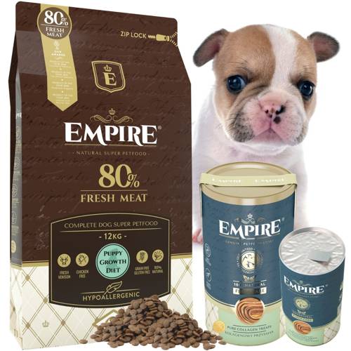 EMPIRE Hipoalergiczna Karma dla Szczeniaków i Juniorów Małych Ras 12kg + SUPLEMENT KOLAGENOWY