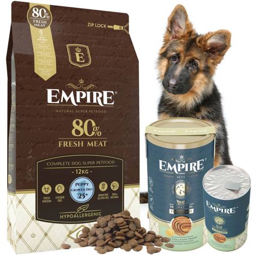 EMPIRE Hipoalergiczna Karma dla Szczeniaków i Juniorów OWCZARKA 12kg + SUPLEMENT KOLAGENOWY
