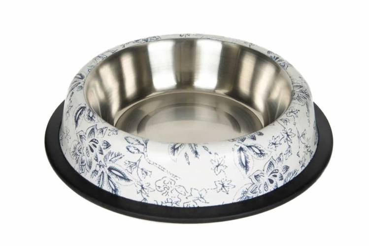 Chico Miska metalowa na gumie dla kota lub psa w kwiaty 0,24L